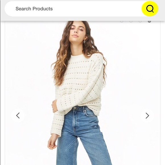 F21 Perforated Mock Neck Sweater - Picture 2 of 9